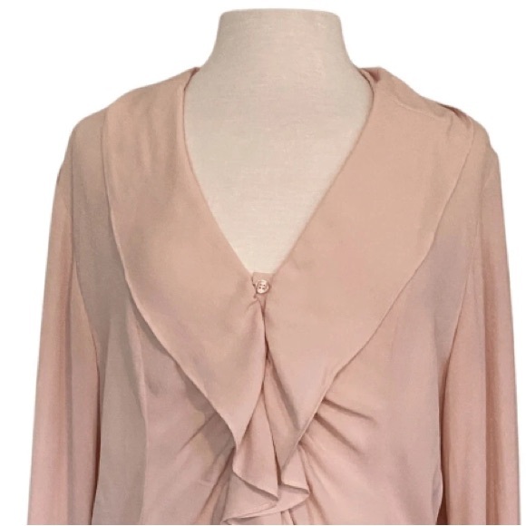 Elegant Women's nude Ruffle Blouse - Picture 2 of 4